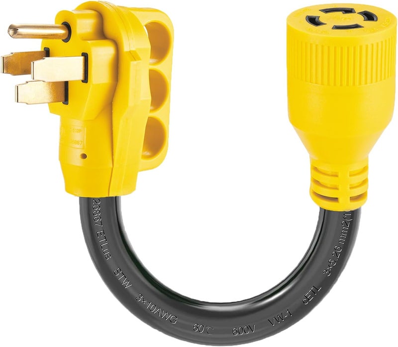 Suplevel NEMA 14-50P to L14-30R Generator Transfer Switch Adapter Cord, 240V/120V 50 Amp Male to 30 Amp Female Twist Lock 4 Prong Generator Adapter Cord, STW 10 AWG Heavy Duty ETL Listed - Image 1